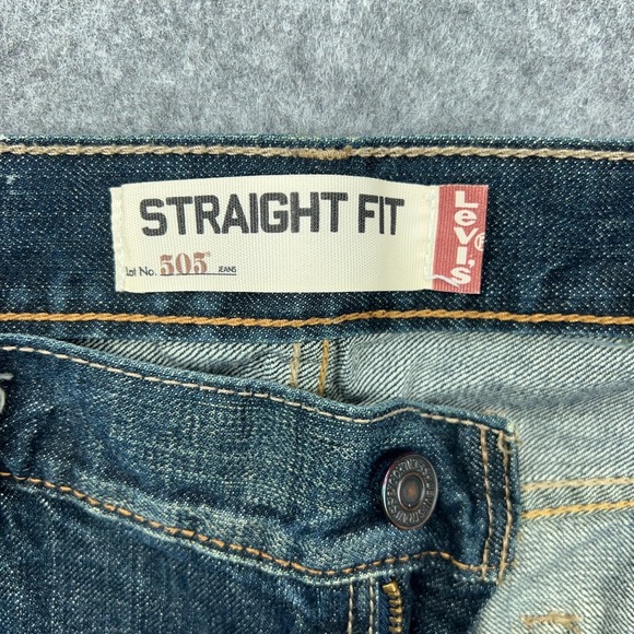 VTG Levi's Jeans Men 36x32 Blue 505 Straight Regular Faded Whisker Denim Pants - Picture 5 of 14